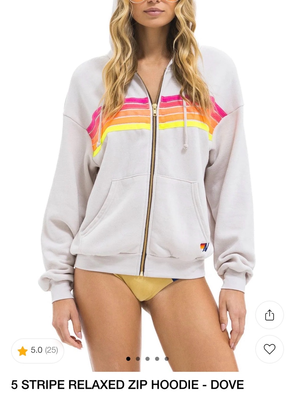 Aviator Nation Dove Zip Hoodie and Joggers Neon Stripes
